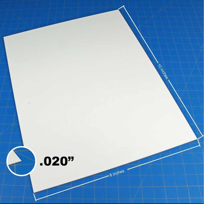 LITKO 8x10-inch Polystyrene Flexible Craft Sheets | Plasticard | Styrene Plastic Sheets | Modeling | Crafting | Scratch Building | Displays | White (.020 Inch - 12 Pack) - Image 2